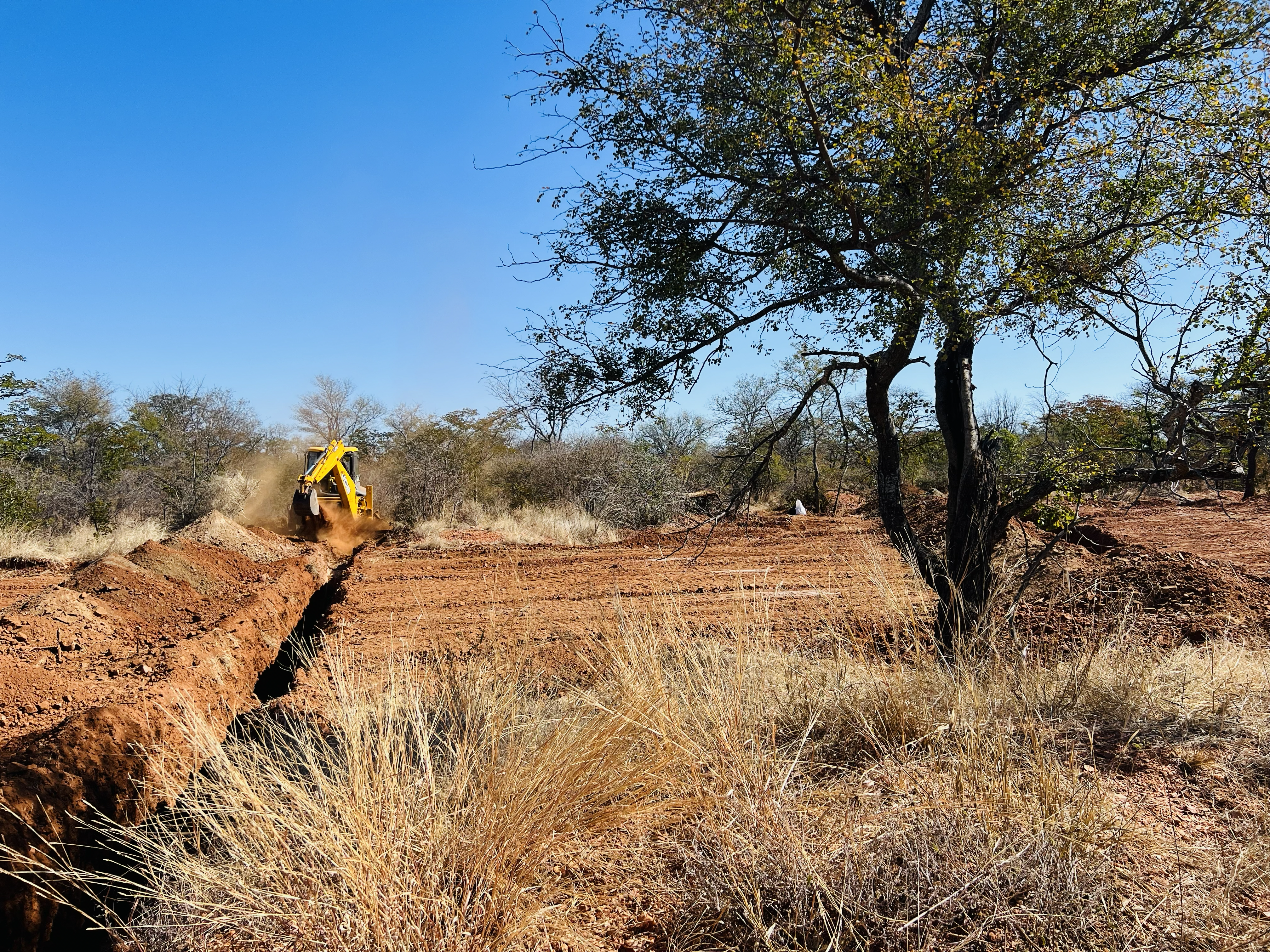 Sunhour drill rig and support fleet on a remote exploration site